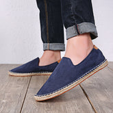 Men’s Breathable Canvas Loafers – Sweat-Absorbent Casual Slip-On Cloth Shoes